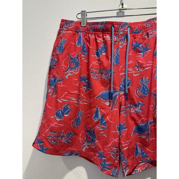 Vineyard Vines Board Shorts Men’s Size Medium Print Swim Fish Pineapple Starfish - Picture 3 of 7